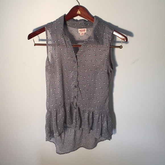 Gray sheer high low tank
