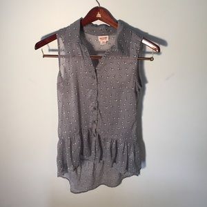 Gray sheer high low tank