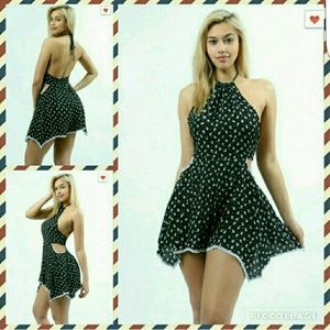 SALE!! NWOT Navy Floral Halter Neck Romper!!