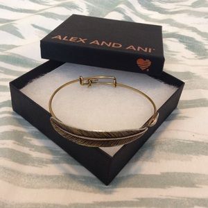 Alex & Ani Quill Feather Wrap in Rafaelian Gold