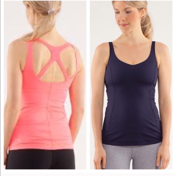 Lululemon Size 10 Pink/Gray crossback optical tank