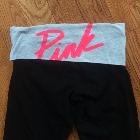 Pink Fold Over Yoga Leggings