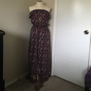 Strapless paisley maxi dress
