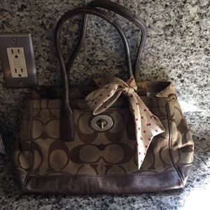Coach bag with scarf