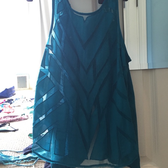 free people blue tank top