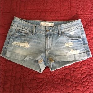 A&F light wash denim shorts