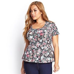 Tropical Floral Peplum