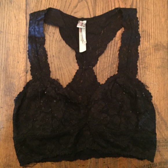 Free People Black Lace Bralette