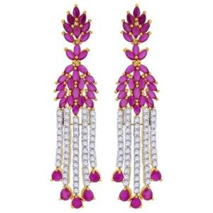 Monarch Red Tassel Dangle Drop Earrings