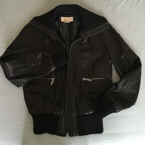 Michael Kors leather bomber