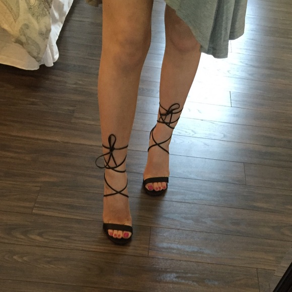 Madden Girl Lace Up Black Heels - Picture 3 of 3