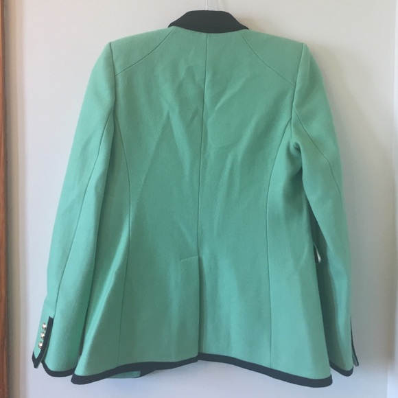 VINTAGE Juicy Couture Dark Sea Foam Green Wool Blazer - Picture 4 of 4