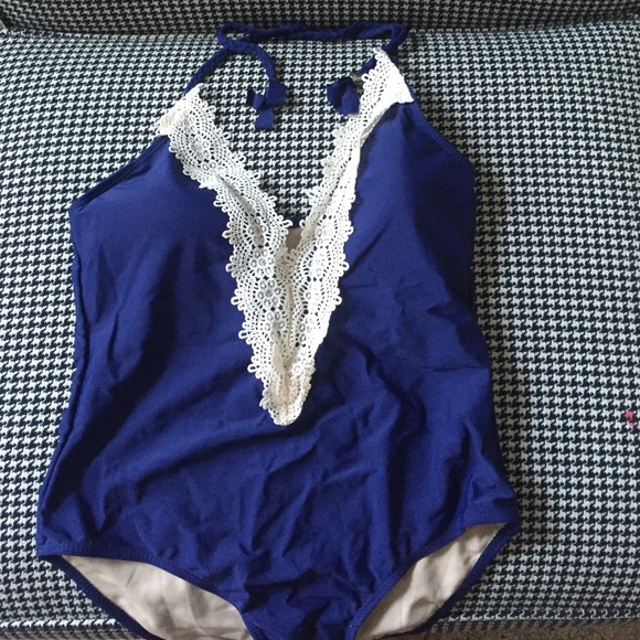 Gorgeous, lace trimmed bathing suit