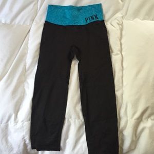 VS Pink black seamless lycra yoga pants