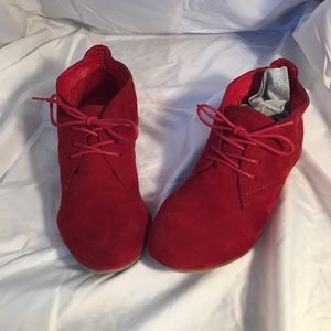 Red suede shoes