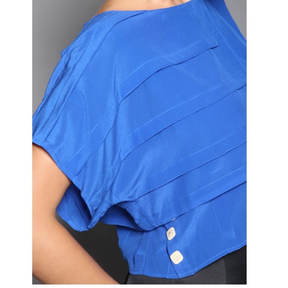 —Sold on Depop— Mischen 100% silk crop top blouse - Picture 3 of 4