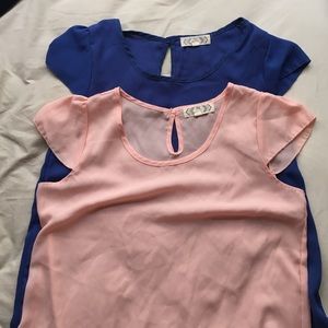 Chiffon Capped Sleeve Shirt in two colors