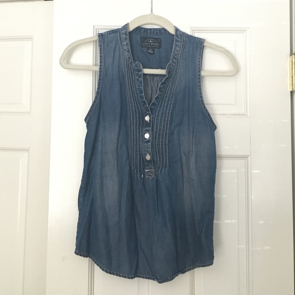 Denim sleeveless blouse
