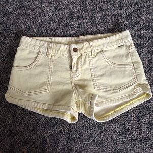 Yellow corduroy Billabong shorts