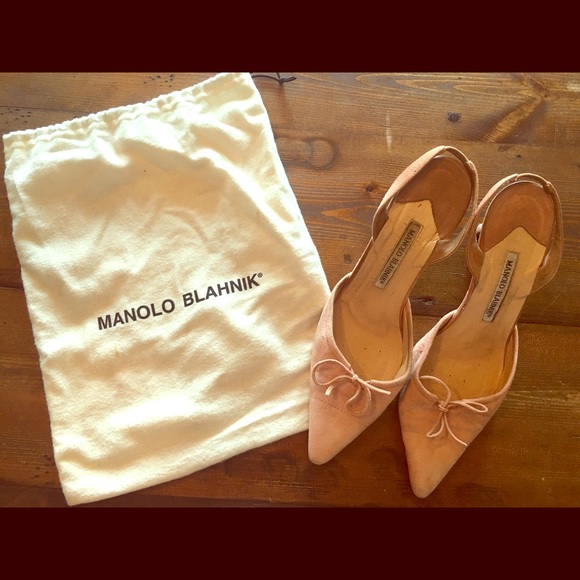Baby Pink Manolo Blahnik Slingbacks