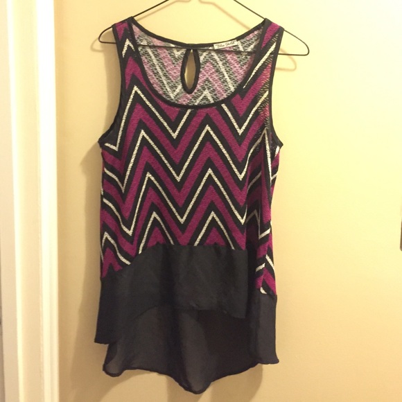 🌞 Purple/Black Striped Hi-Low Tank 🌞