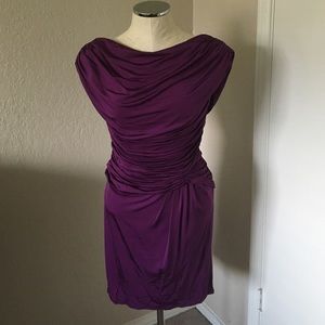 Draped jewel back dress