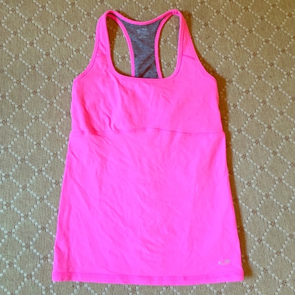 Hot pink workout top!! Racerback, stretchy, medium