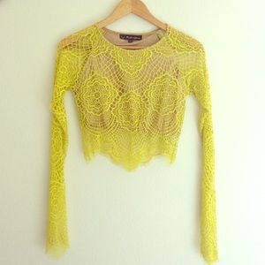 For Love and Lemons lace crop top