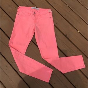 Abercrombie & Fitch Hot Pink Skinny Jeans