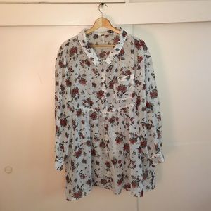 Free People Sheer Floral Flounce Dress