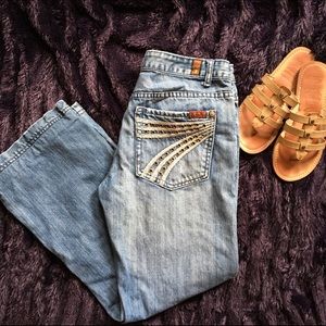 7 For All Mankind Semi Distressed Flare Jeans