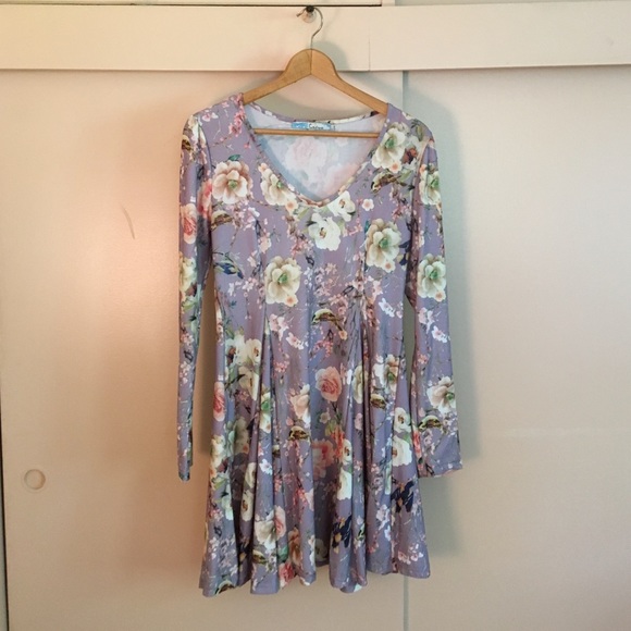 Softest Floral A-Line Pleated Jersey Dress