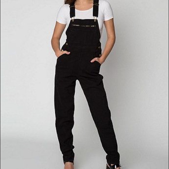 American Apparel black overalls