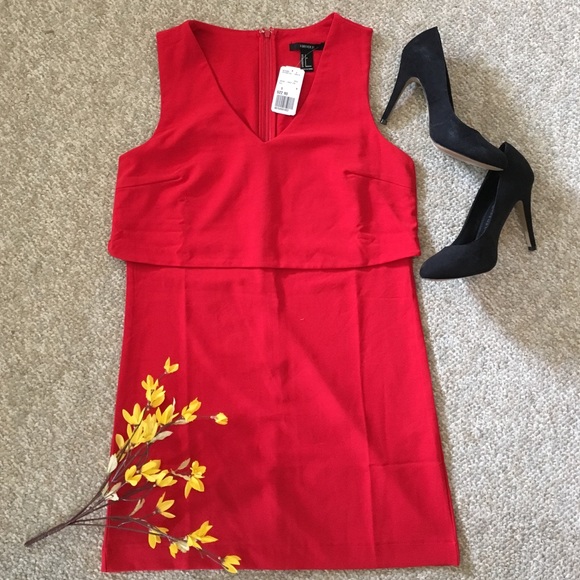 Red Dress Shift- Forever 21 - Picture 1 of 7