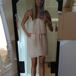 BCBG pale pink open back dress