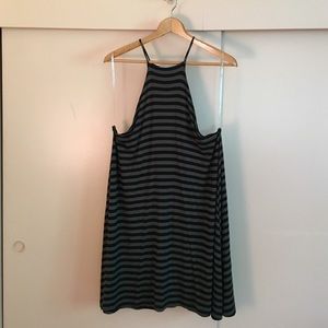 Beach Goth Jersey Halter Low side Dress