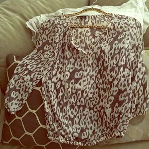 Grey patterned sheer shirt