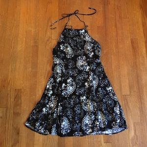 Asos Halter No Back Paisley Dress