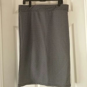 Black and white polka dot pencil skirt