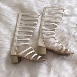 White gladiator sandals