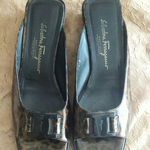 Ferragamo peep toe mule