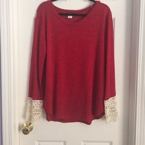 Fun red long sleeve top!