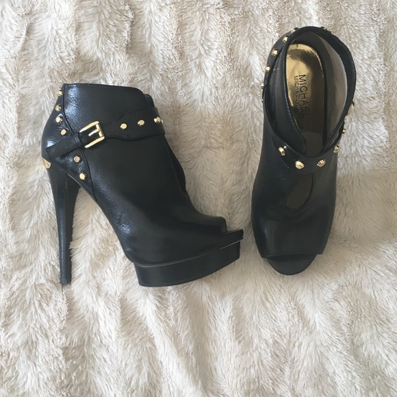 Michael Kors Studded Peep Toed Booties