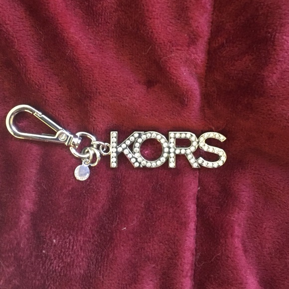 Mk purse charm. CUTE!! Silver with clear stones