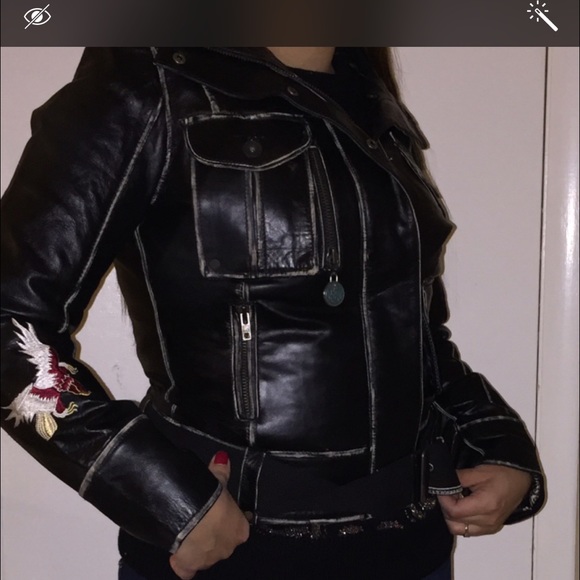 ❌SOLD❌Tommy Hilfiger real Leather Biker jacket!
