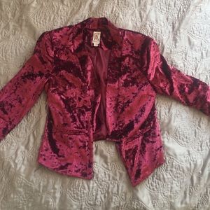 Maroon Velvet Women's Blazer