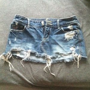 Hollister jeans skirt distressed
