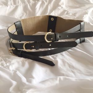 J.CREW Black Leather Waist Belt