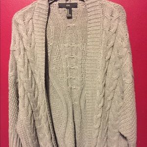 Grey knitted cardigan