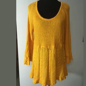 CATO WOMAN yellow babydoll tunic sweater, 18/20